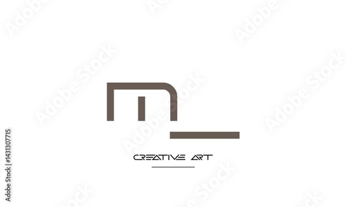 ML, LM, M, L abstract letters logo mnoogram
