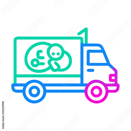 Colorful Truck with Sperm and Egg Cells for Science or Medical Purposes