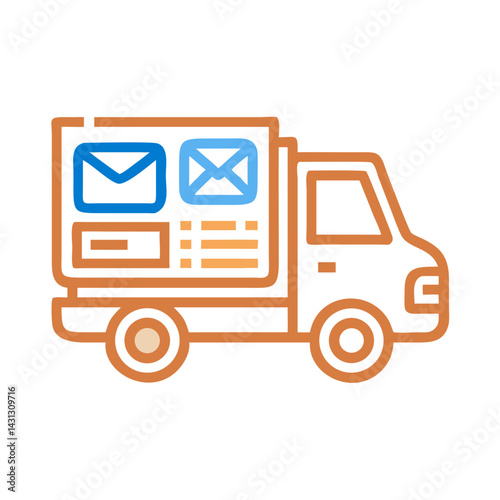 Delivery Truck Icon: Mail, Packages, and Shipping Logistics