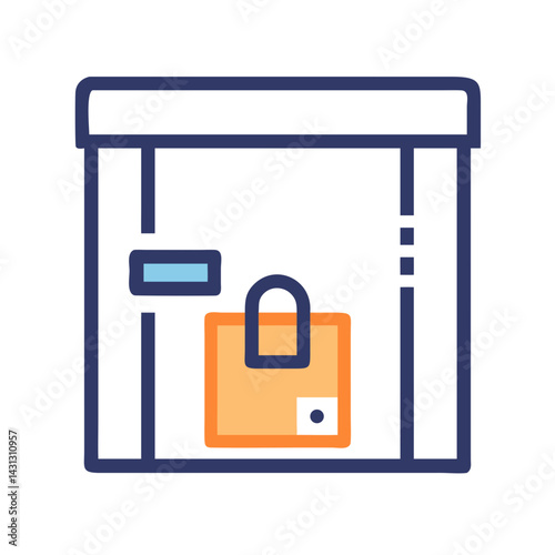 Warehouse Icon: Box Delivery, Storage, Shipping, and Logistics Illustration
