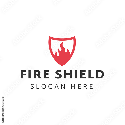 Shield Logo designs vector, Fire Shield logo designs concept isolated on white background.