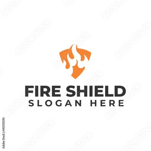 Shield Logo designs vector, Fire Shield logo designs concept isolated on white background.