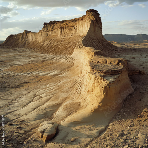 Wind erosion uncovers earth's layers and textures unveiling a long history of geological changes