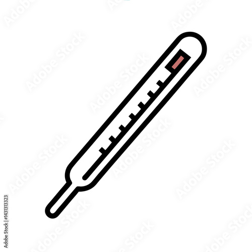Clinical Thermometer Illustration For Healthcare And Medical Designs With A Slightly Elevated Temperature