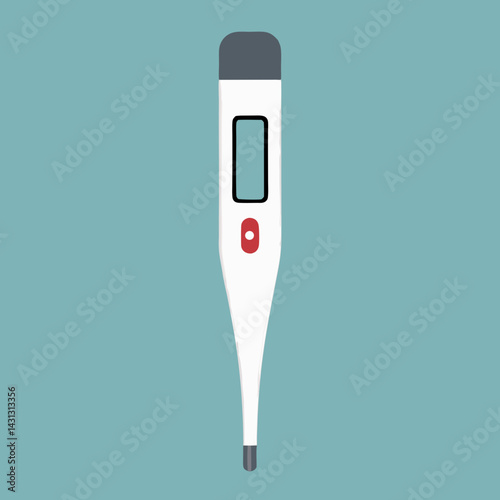 Digital Thermometer Illustration For Healthcare Medical Temperature Checking Concepts
