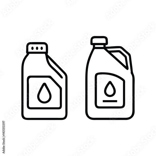 set of oil bottles icon vector symbol on white background