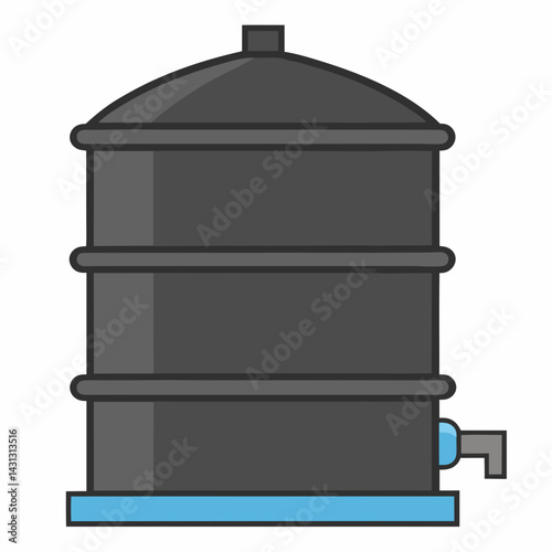 Illustration Of Water Cooler Dispenser With Tap For Purified Drinking Water