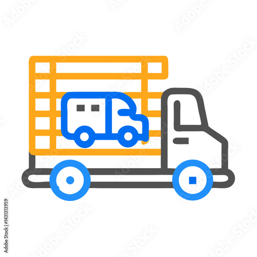 Car Carrier Truck Transporting Vehicle, Logistics and Shipping Concept Illustration