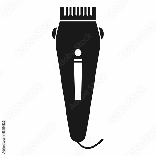 Minimalist Black And White Vector Graphic Of A Hair Clipper Illustration