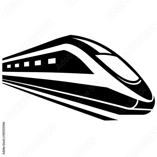 High Speed Train Graphic Vector Illustration Modern Transportation Concept Design
