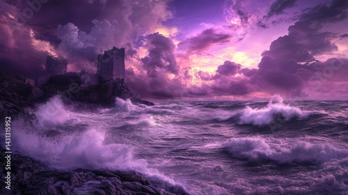 Battering Battering Twilight Scene Purples Ancient