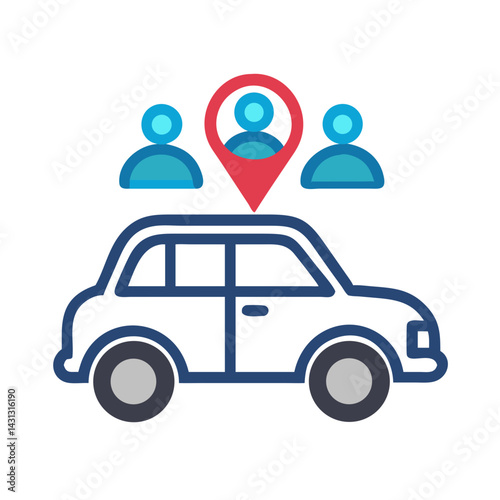 Car Pooling Vector Illustration for Ride Sharing and Transportation