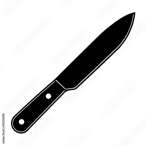 Minimalist Black And White Kitchen Knife Illustration Vector Graphic Art
