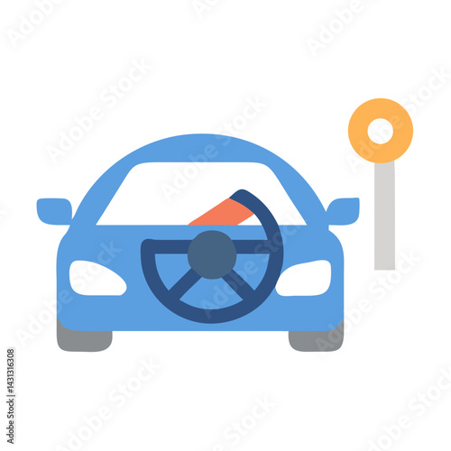 Car Sharing Illustration with Key on Black Background