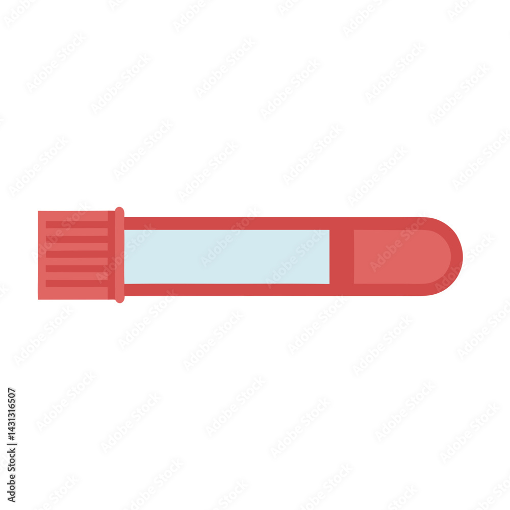 Red Topped Blood Sample Vial Isolated On White Background Vector Illustration Red Topped Blood Sample Vial Isolated On White Background Vector Illustration