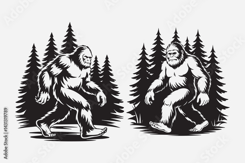 Bigfoot illustration vector