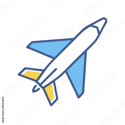 Airplane Icon on Black Background - Travel, Flight, and Transportation Theme