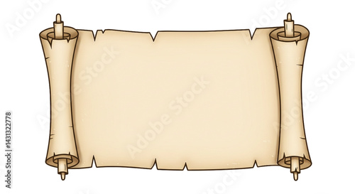 vector illustration open parchment scroll on white background