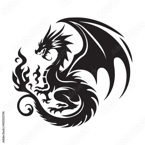 Epic Dragon Silhouette Icon