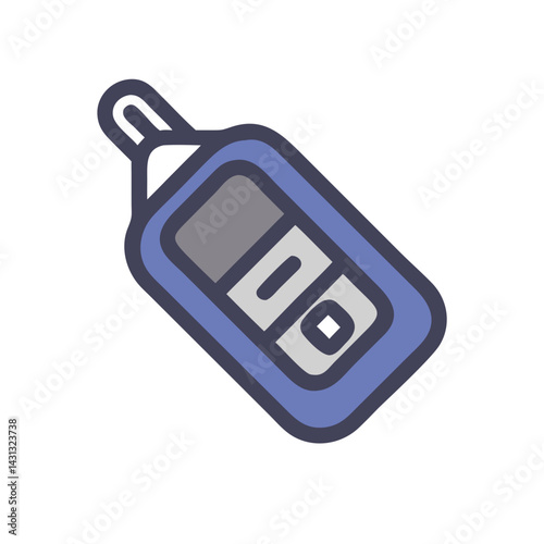 Pregnancy Test Icon Illustration: Blue and Gray Color, Simple Design