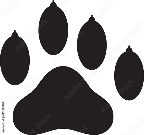 Cat paw print. Paw print vector icon