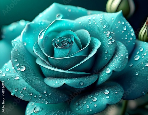 Wallpaper Rose in türkis