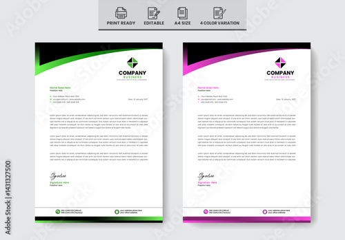 Flat creative business letterhead template