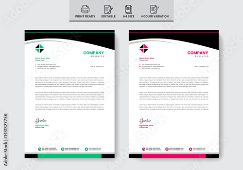 Flat creative business letterhead template