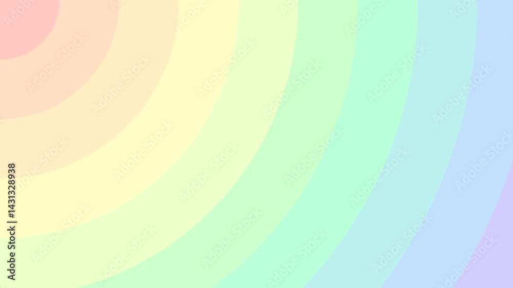 Radiating Circles Pastel Rainbow Looping Background Gradient Concentric ...