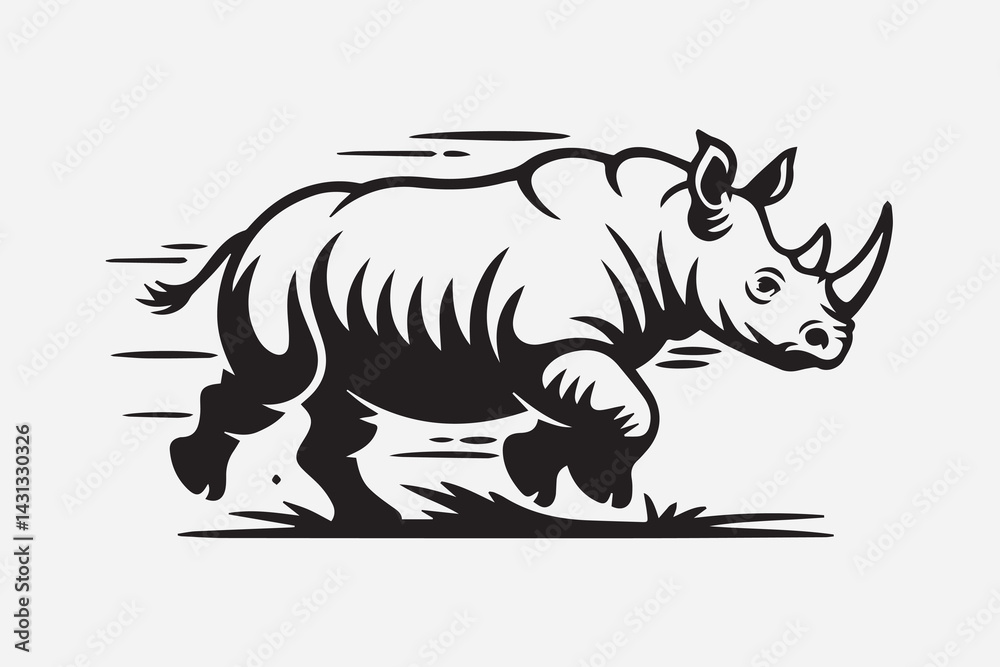 Obraz premium rhinoceros illustration vector