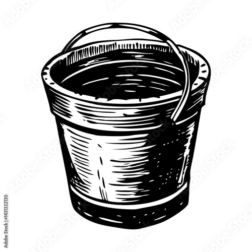 A sketchy style illustration of bucket 