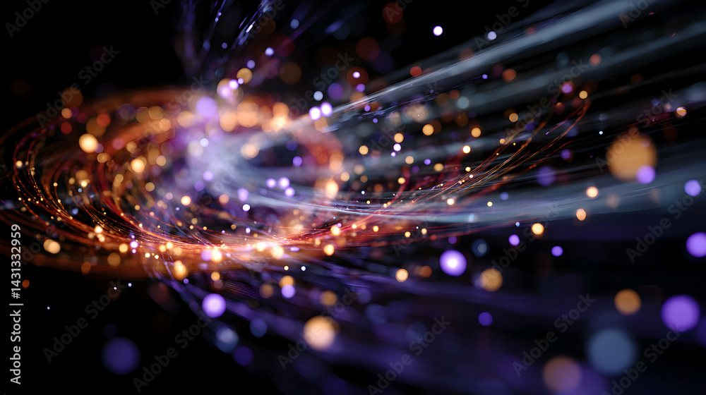 Fototapeta premium Dynamic collision visualization showcasing accelerated particle interactions within a quantum system