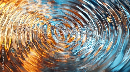Glossy Light Wave Ripple Background in Golden, Silver, and Champagne Tones