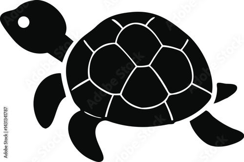 Black Turtle Silhouette Icon