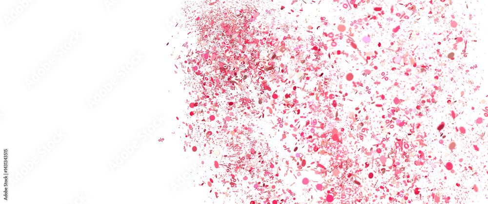 Fototapeta premium Abstract pink confetti background perfect for sales, promotions, and festive designs.