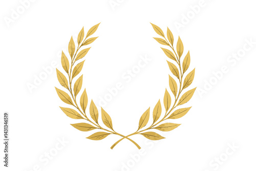 Elegant gold laurel wreath symbolizing achievement and success in various fields such as sports and academia
