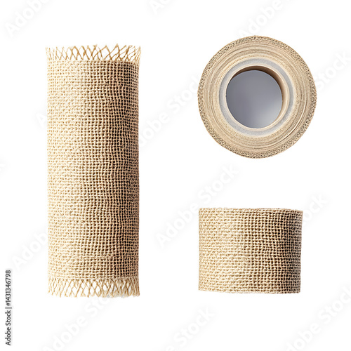 Adhesive bandage or medical bandage. Sticking plaster isolated on transparency background. photo