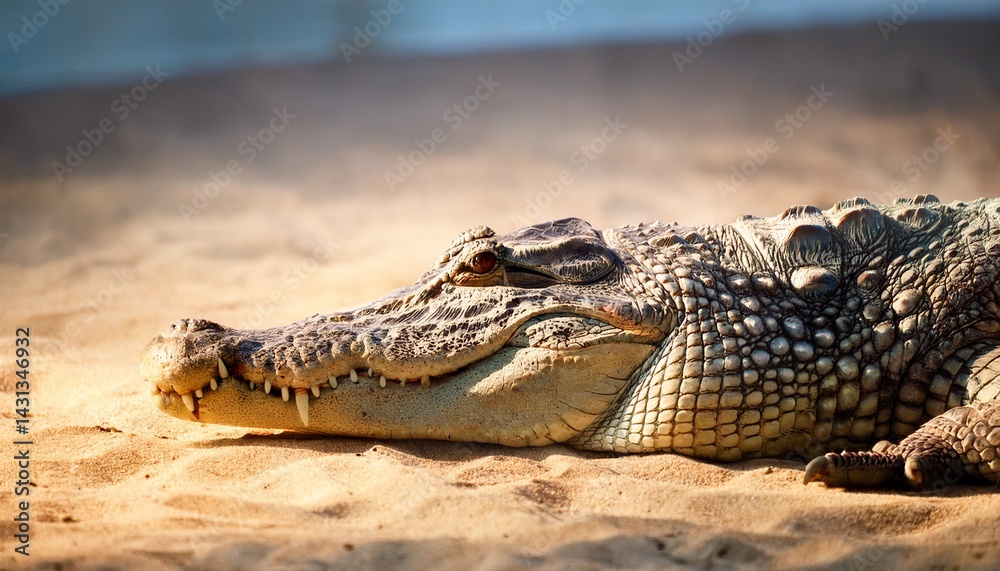 Fototapeta premium crocodile on sand