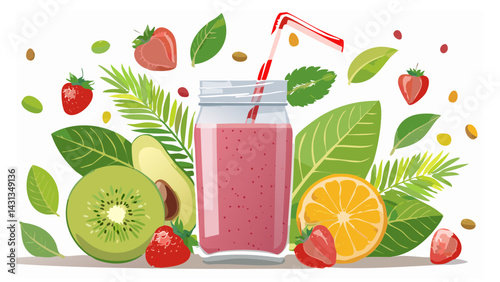 Healthy smoothie vector design