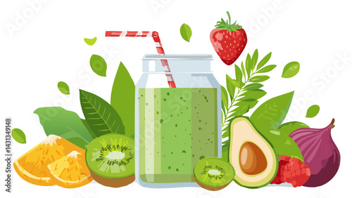Healthy smoothie vector design