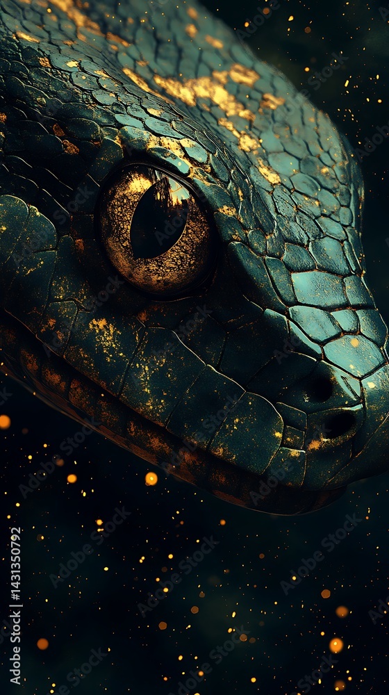 Fototapeta premium Macro photography of serpent’s intricate skin high resolution photo
