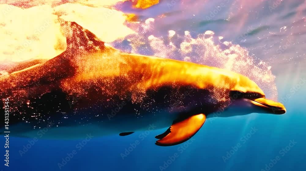 Dolphin fish in the water