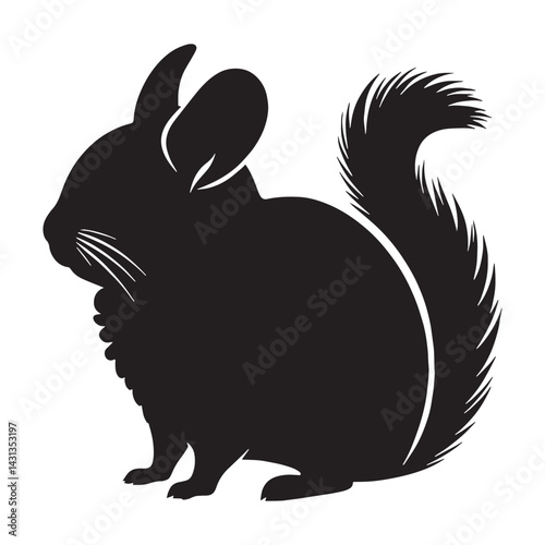 Monochrome chinchilla silhouette vector ideal for high-clarity designs in digital media – chinchilla silhouette – chinchilla vector – chinchilla illustration – silhouette of chinchilla – chinchilla ic