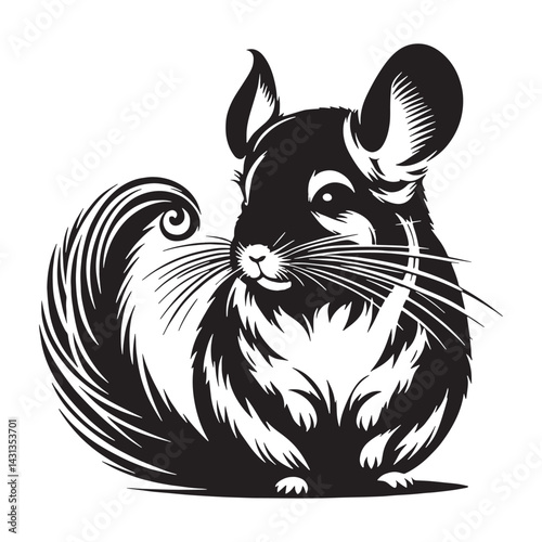 High-quality chinchilla silhouette vector with smooth lines and balanced proportions – chinchilla silhouette – chinchilla vector – chinchilla illustration – silhouette of chinchilla – chinchilla icon
