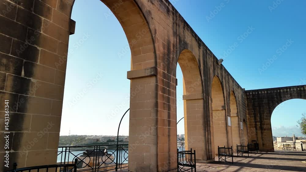Exploring the Historic Terrace Garden in Valletta, Malta with Scenic Views and Ancient Architecture