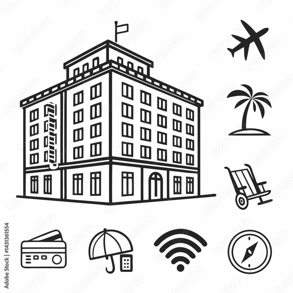 Obraz premium vector illustration of a city