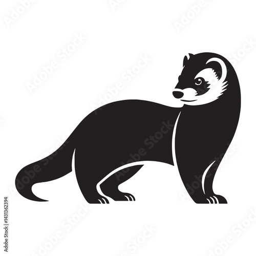 Artistic ferret icon built with clear silhouette lines and vector smoothness – ferret silhouette – ferret vector – ferret illustration – silhouette of ferret – ferret icon

