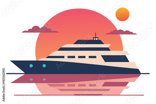 a-large-yacht-sailing-into-the-sunset--with-a-glow