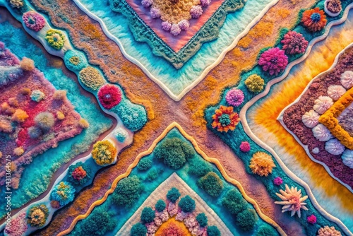 Abstract Pastel Carpet Texture: Soft, Close-up Drone Aerial View