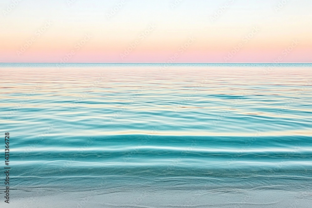 Obraz premium Calm ocean sunset, tranquil beach scene, peaceful waves, travel, relaxation